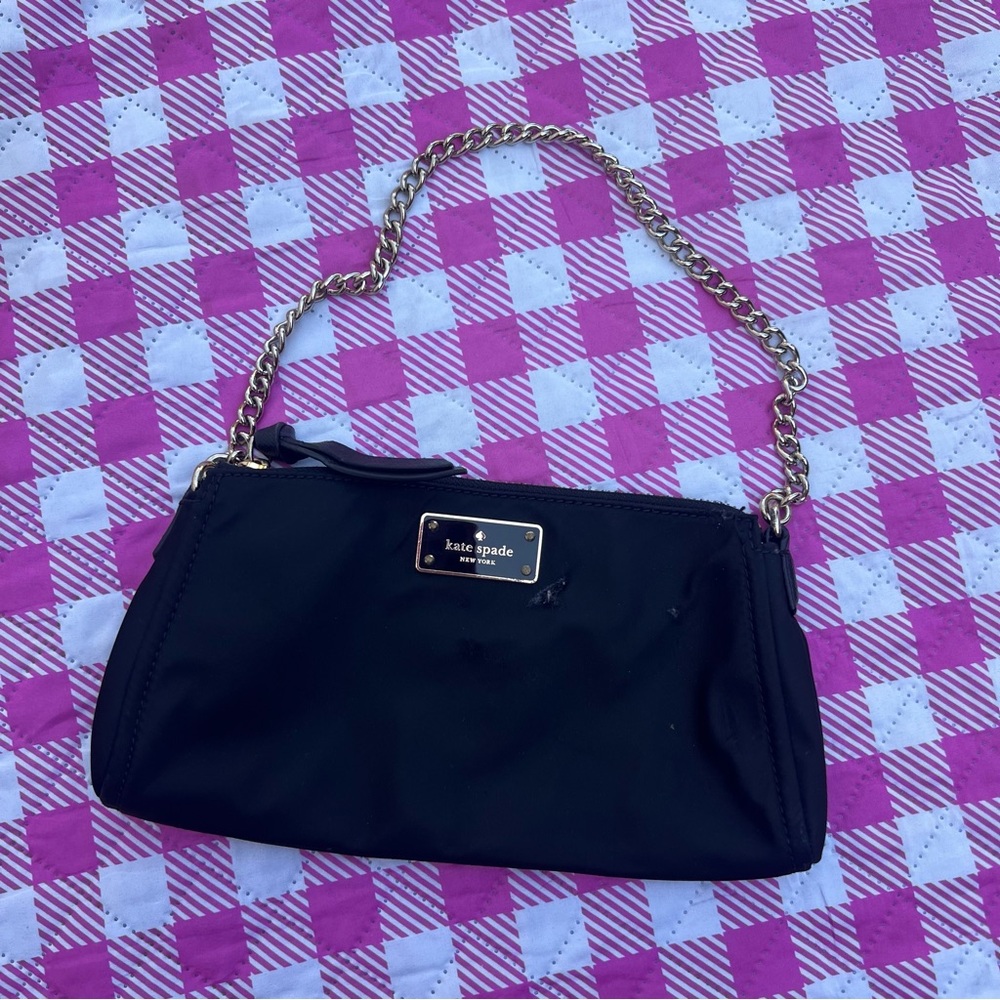 Kate Spade Black Shoulder Bag with Gold Chain